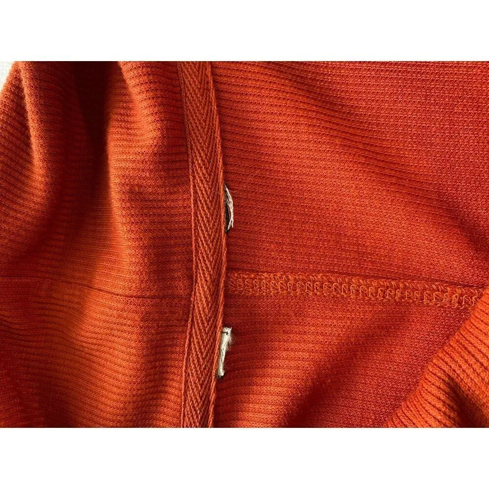 Unbranded Poncho Women’s One Size Rust Cowl Neck Ruffled Hem Hippie Bohemian